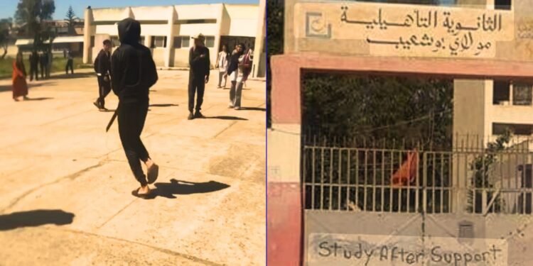 اعتداء بالسلاح الابيض داخل ثانوية مولاي بوشعيب بمدينة أزمور إقليم الجديدة يثير قلقا واسعا حول امن المؤسسات التعليمية