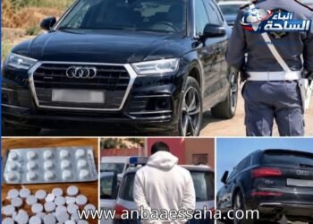 إشتوكة.. الدرك الملكي يوقف سيارة «أودي» ويحجز نحو 100 قرص مهلوس ويوقِف مرافق السائق