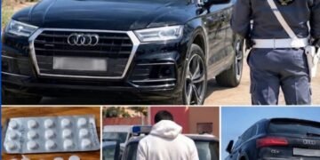 إشتوكة.. الدرك الملكي يوقف سيارة «أودي» ويحجز نحو 100 قرص مهلوس ويوقِف مرافق السائق